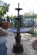 3 Tiered Cast Iron Heron Fountain