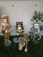 Set Off Comic Animals - Zebra + Monkey +Lioness+ Tiger