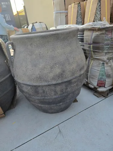 Old stone  - Two Handle Ringed Jar