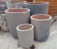 Tall Round Crucible- Old Stone -5 Size